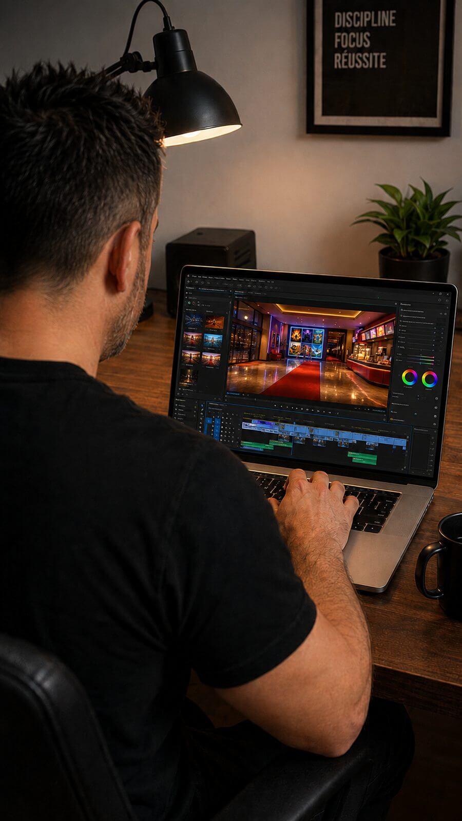 Stéphane Delgado au montage d'un épisode